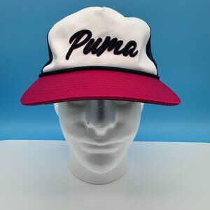 Puma Men's Retro Rope FlexFit‎ 110 Snapback Golf Hat, OSFA, White/Navy/Red